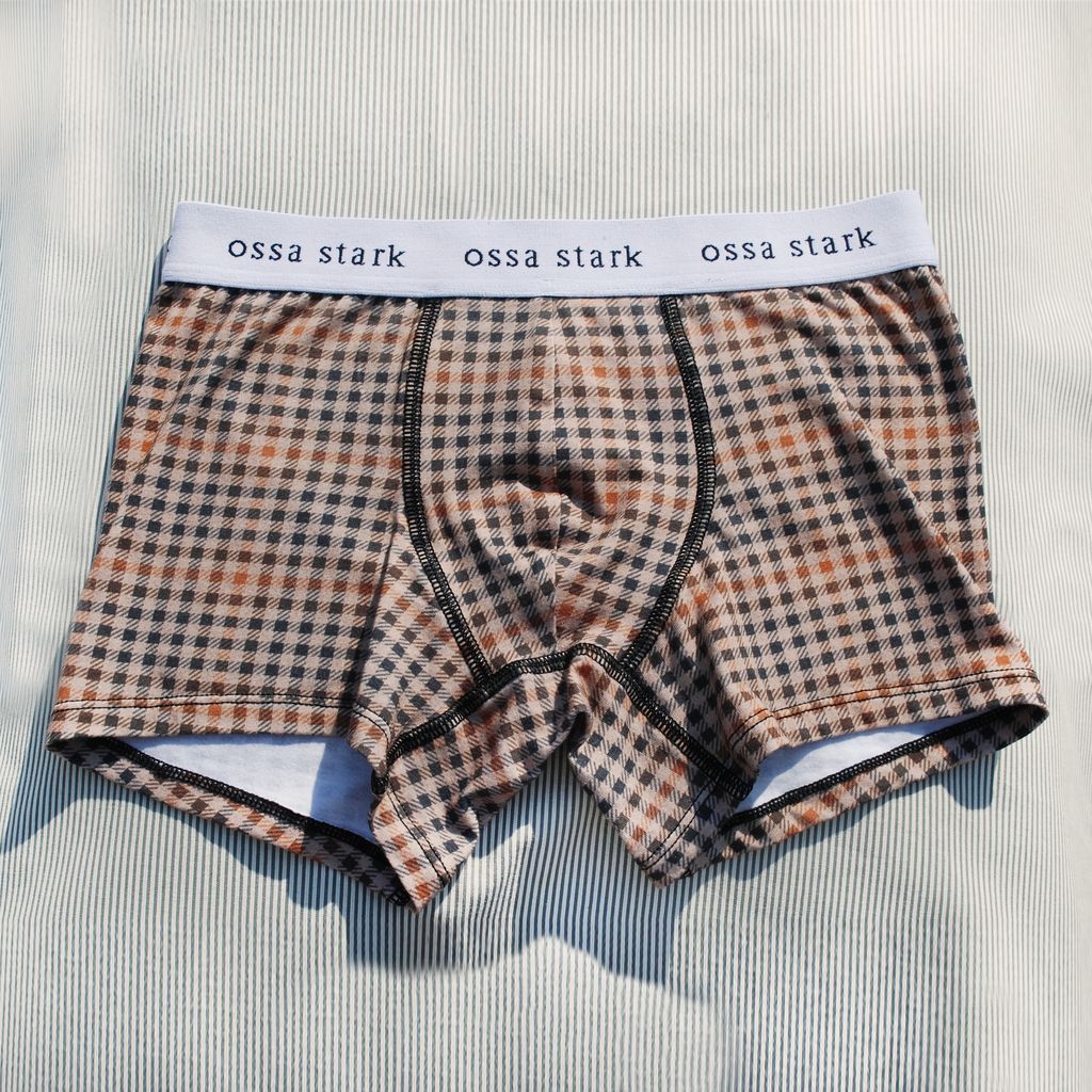 Ossa Stark Brown Check Boxers