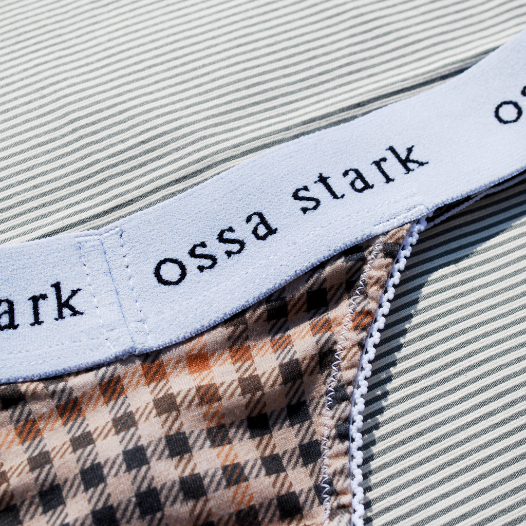 Ossa Stark Brown Check Thong